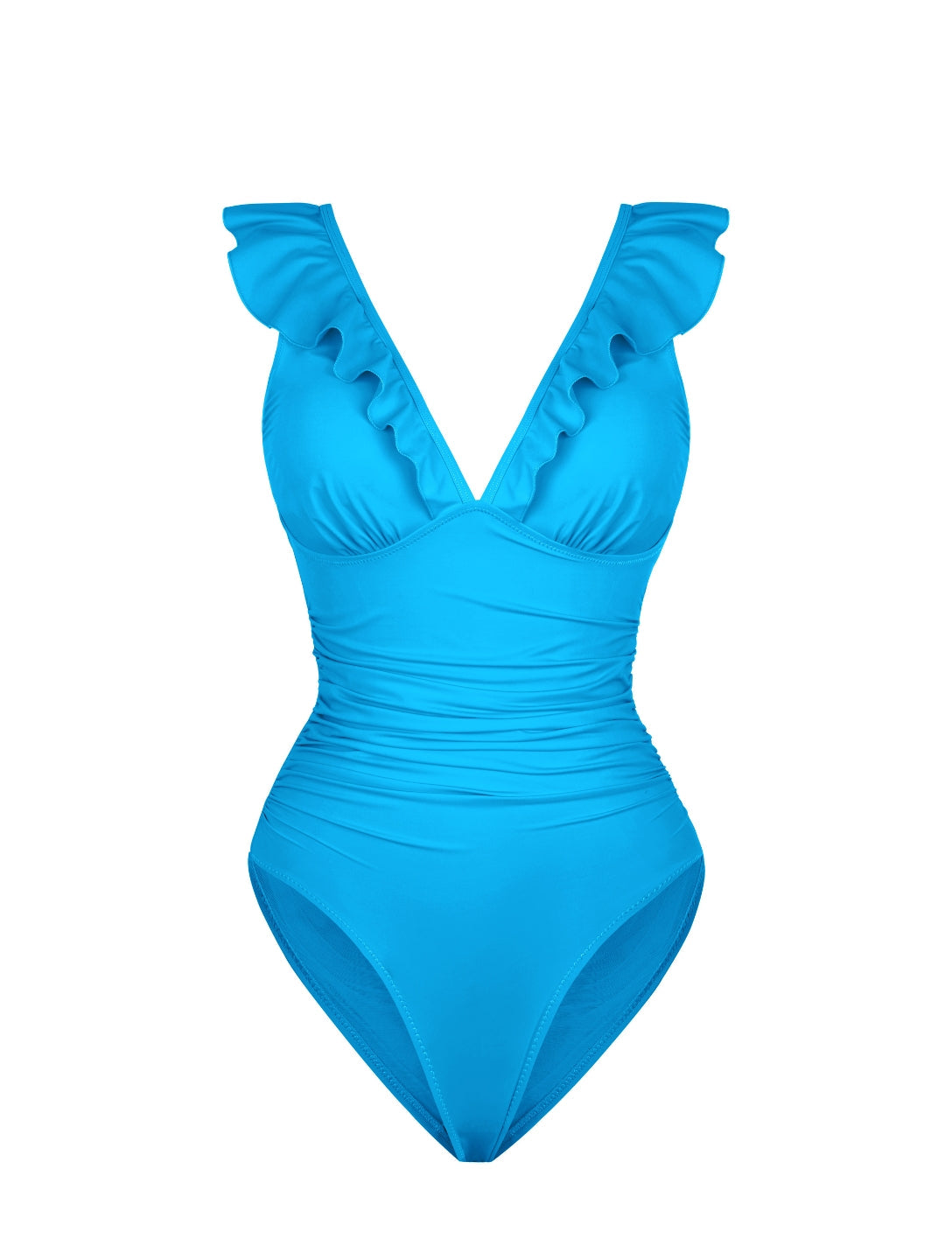 Ruffled V-Neck Shapewear Swimsuit