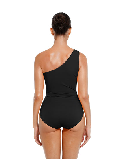 One-Shoulder Cut-Out Shapewear Swimsuit