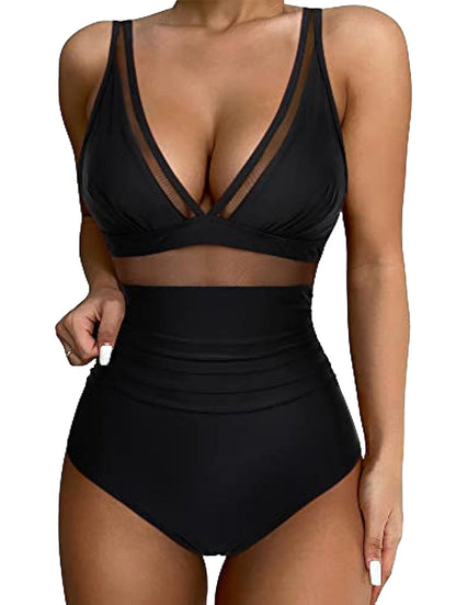 V-Neck Mesh Sculpting Bodysuit