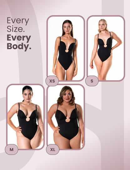 Deep V Shapewear Thong Bodysuit