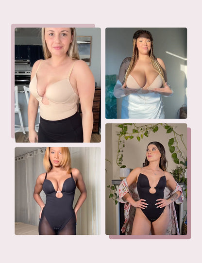 Deep V Shapewear Thong Bodysuit