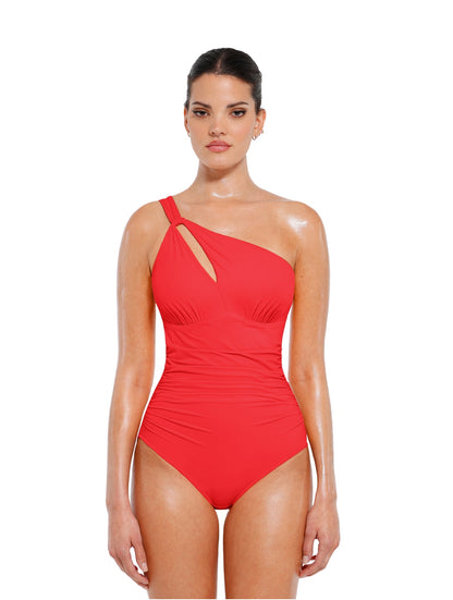 One-Shoulder Cut-Out Shapewear Swimsuit