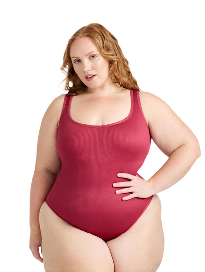 Ribbed Sculpting Shapewear Bodysuit