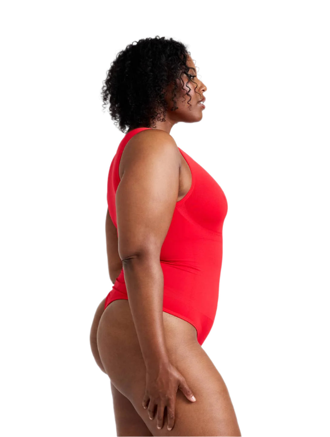 Round Neck Thong Bodysuit" can be rewritten as "Circle Neck Thong Bodysuit.