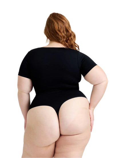 Square Neck Thong Bodysuit" can be rewritten as "Square Neck Thong One-Piece.