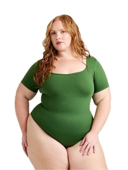 Square Neck Thong Bodysuit" can be rewritten as "Square Neck Thong One-Piece.