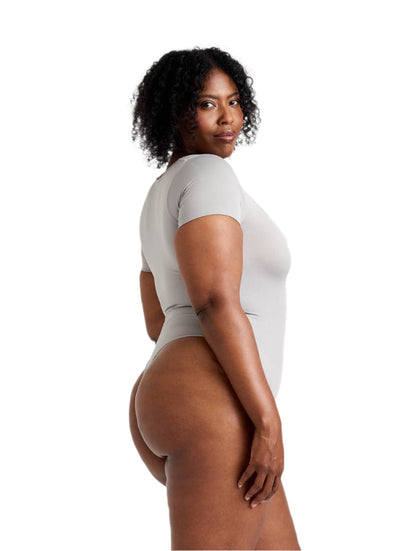 Square Neck Thong Bodysuit" can be rewritten as "Square Neck Thong One-Piece.