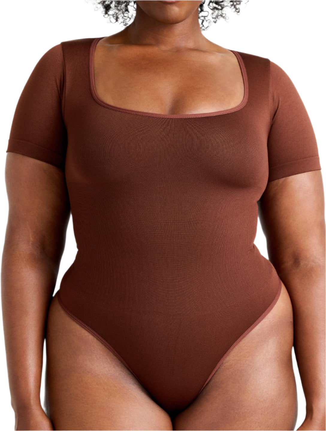 Square Neck Thong Bodysuit" can be rewritten as "Square Neck Thong One-Piece.