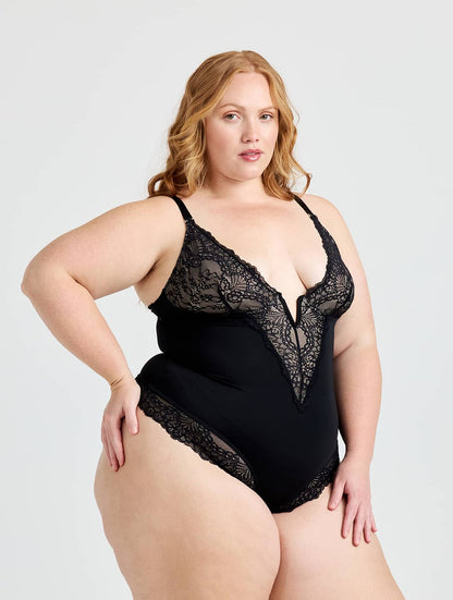 V-Neck Lace-Up Bodysuit
