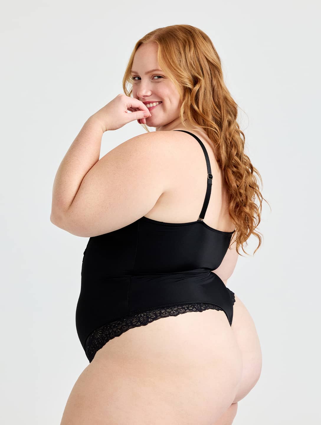 V-Neck Lace-Up Bodysuit