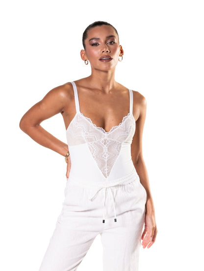 Partial Lace Bodysuit