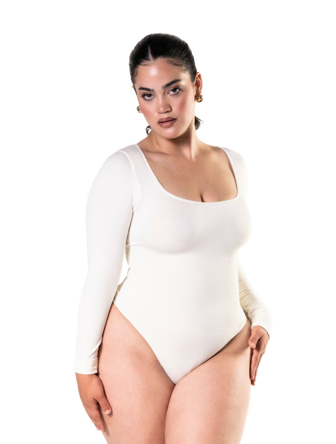 Long-Sleeve Thong Bodysuit