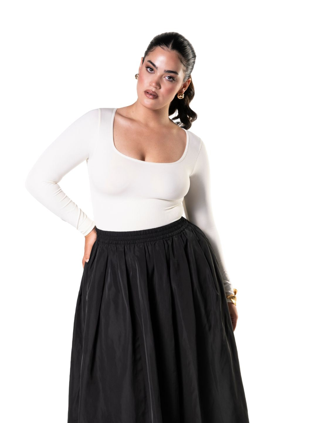 Long-Sleeve Thong Bodysuit