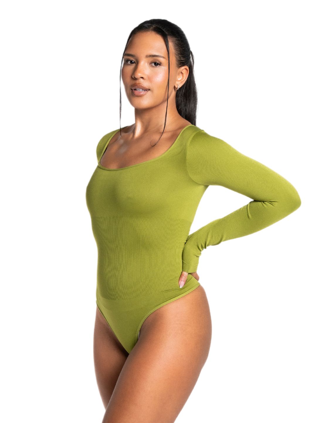 Long-Sleeve Thong Bodysuit