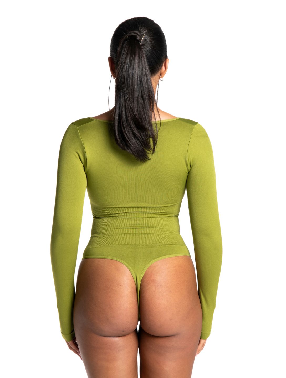 Long-Sleeve Thong Bodysuit