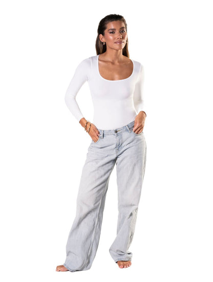 Long-Sleeve Thong Bodysuit