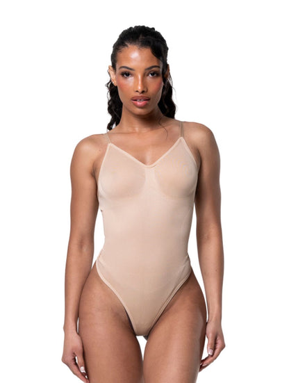 Snatched Thong Bodysuit with Low Back Design