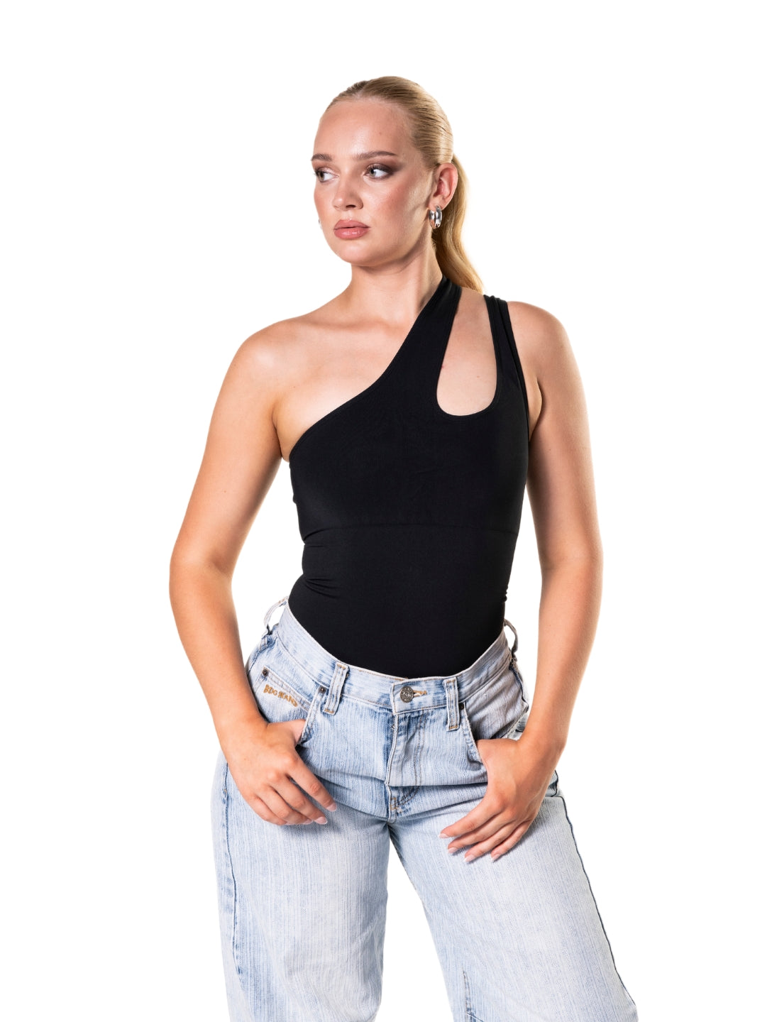 Asymmetrical One-Shoulder Shapewear Bodysuit
