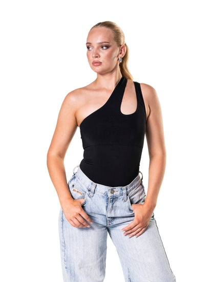 Asymmetrical One-Shoulder Shapewear Bodysuit