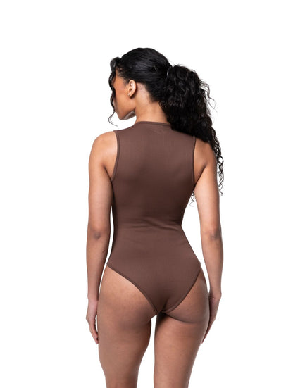 Ribbed Square Neck Shaping Bodysuit