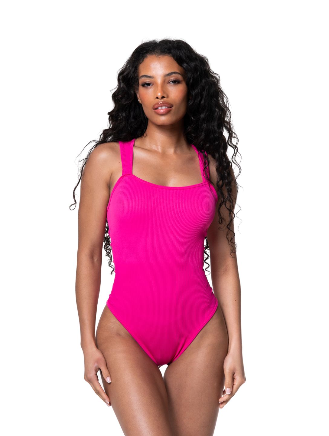 Ribbed Square Neck Shaping Bodysuit