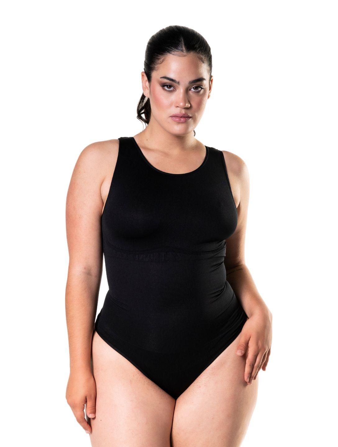 Round Neck Thong Bodysuit" can be rewritten as "Circle Neck Thong Bodysuit.