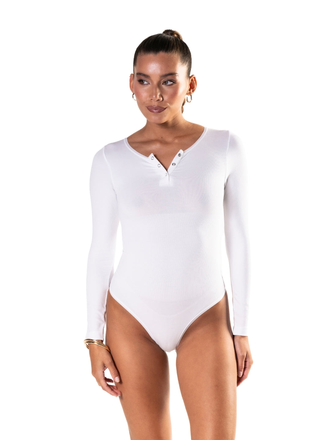 Smooth Long Sleeve Thong Bodysuit