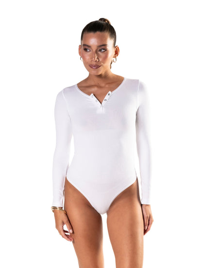 Smooth Long Sleeve Thong Bodysuit