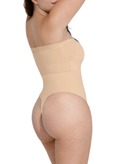 Strapless Thong Bodysuit" can be rewritten as "Seamless Strapless Thong Bodysuit.