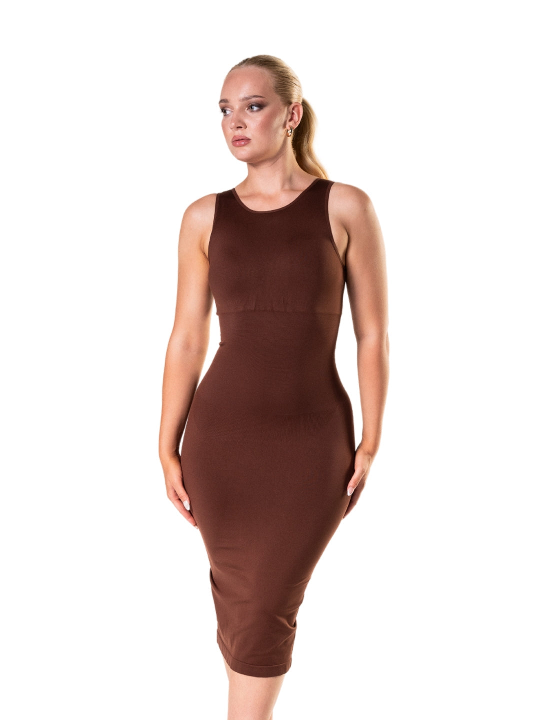 Maxi Dress with Sleeveless Shapewear Design