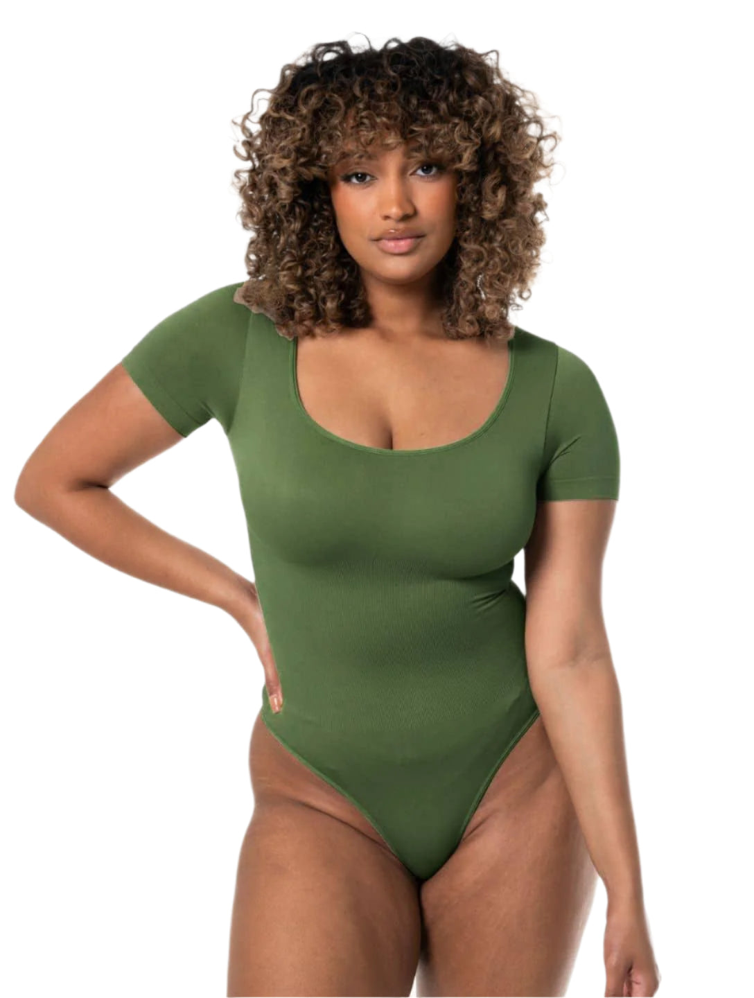Square Neck Thong Bodysuit" can be rewritten as "Square Neck Thong One-Piece.