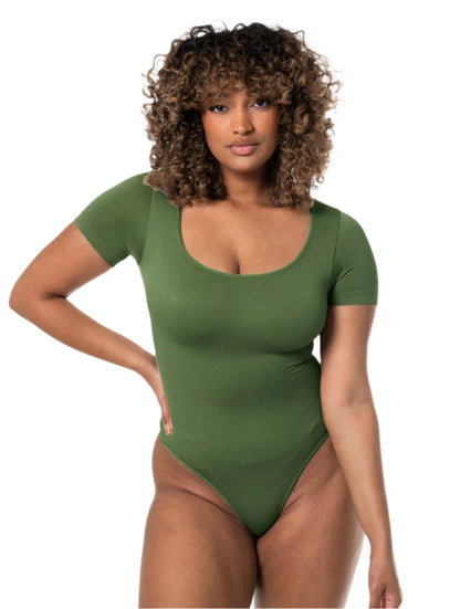 Square Neck Thong Bodysuit" can be rewritten as "Square Neck Thong One-Piece.