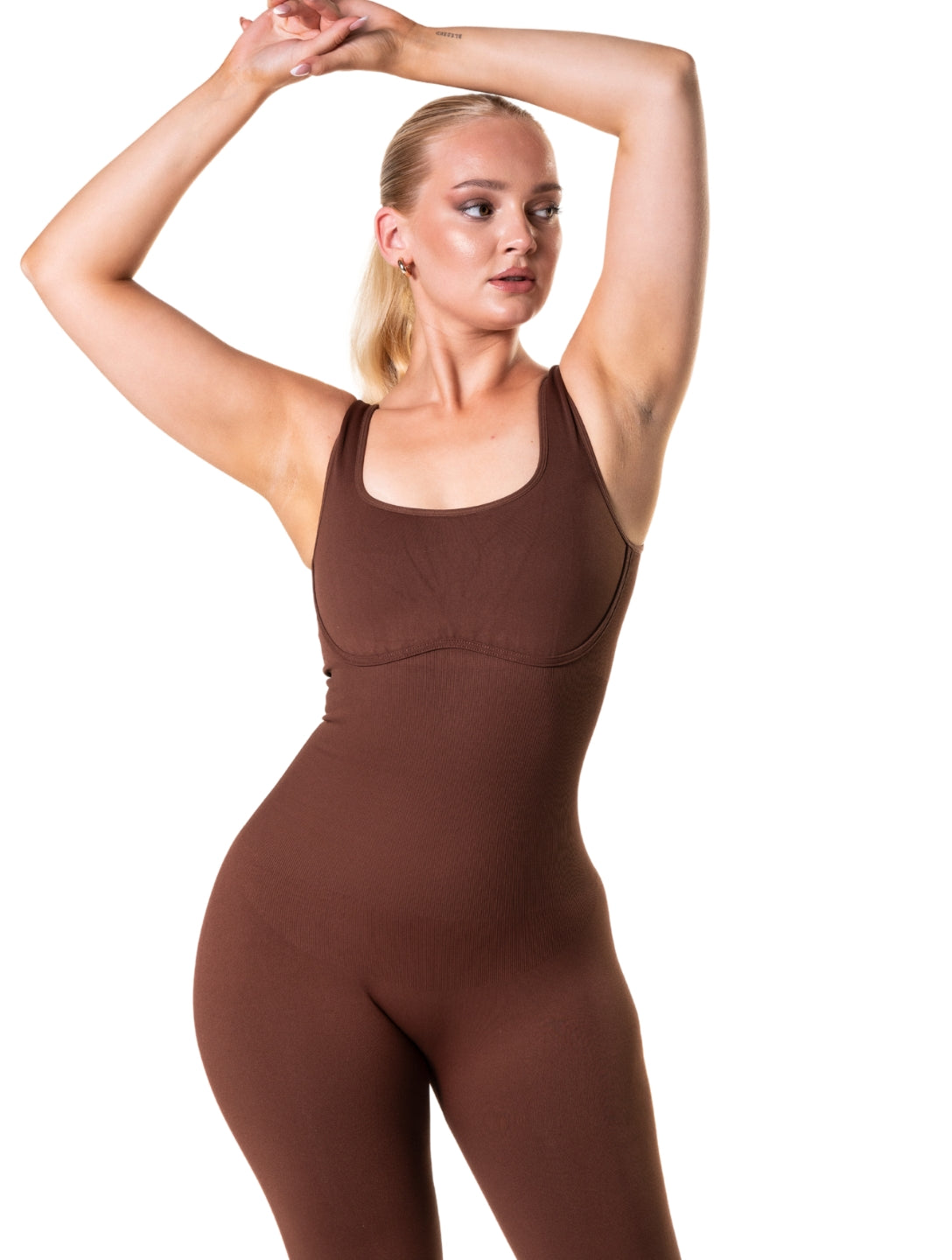 Flared Jumpsuit with Square Neck and U-Back Design