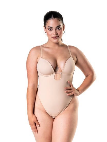 Deep V Shapewear Thong Bodysuit