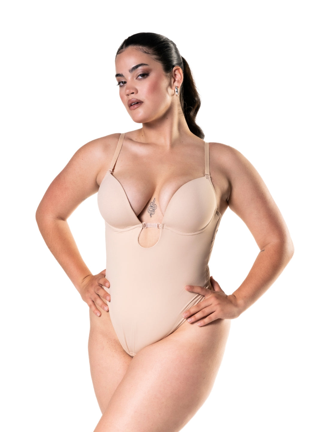 Deep V Shapewear Thong Bodysuit